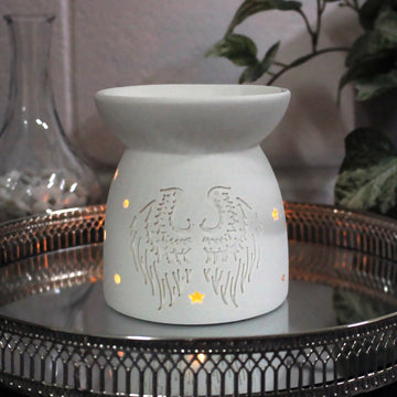 Wax Melt Burner - Ceramic Angel Wings 11cm