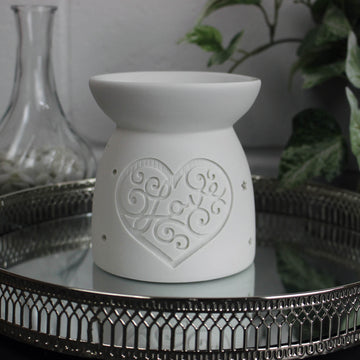 Wax Melt Burner - Ceramic Love Heart 11cm