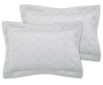 2 x Catherine Lansfield Scallop Shells Pillow shams - Silver Grey