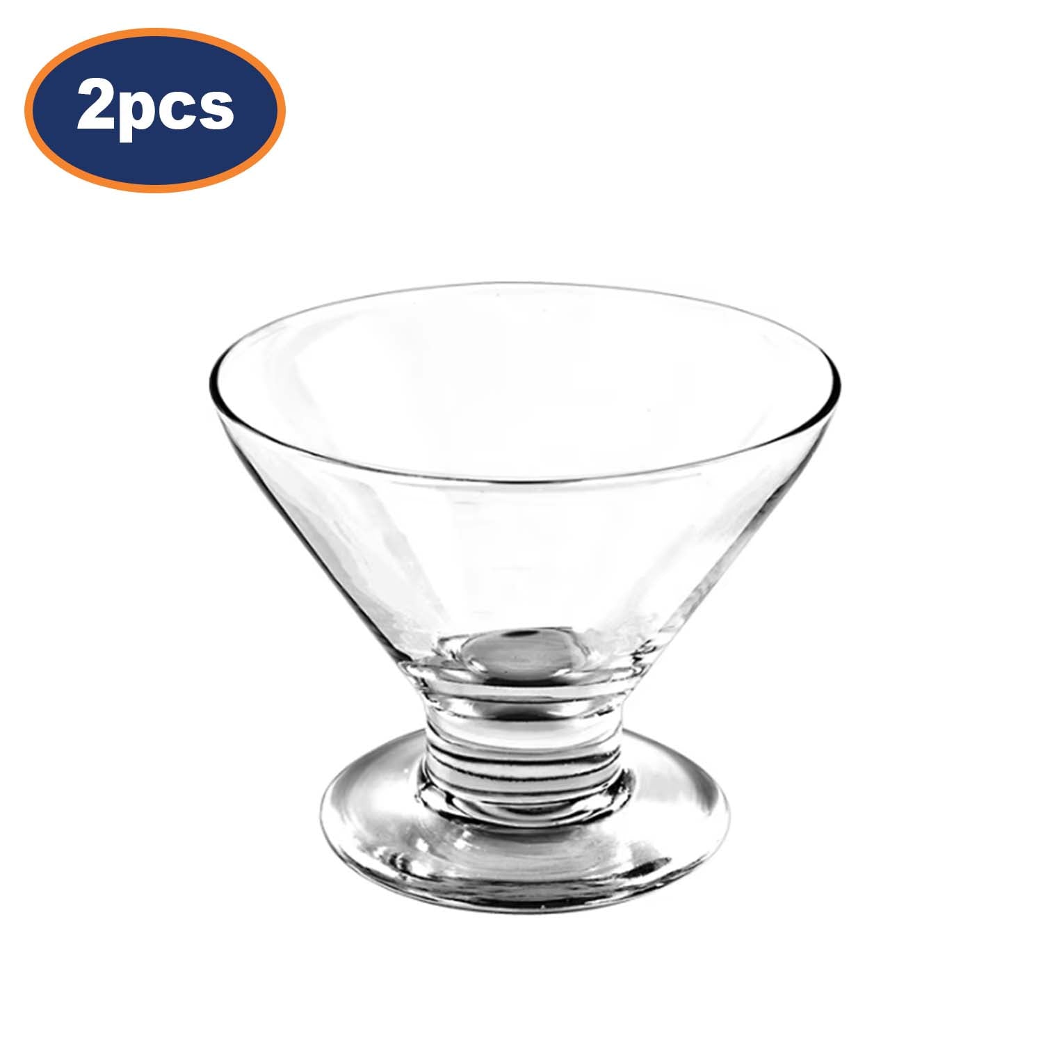 2Pcs 170ml Clear Glass Ice Cream Cup
