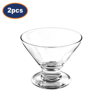 2Pcs 170ml Clear Glass Ice Cream Cup