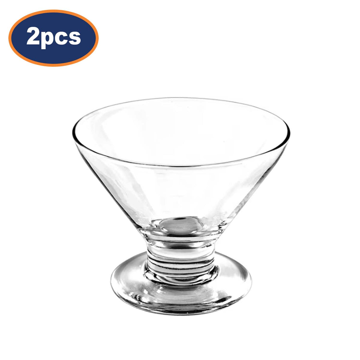 2Pcs 170ml Clear Glass Ice Cream Cup