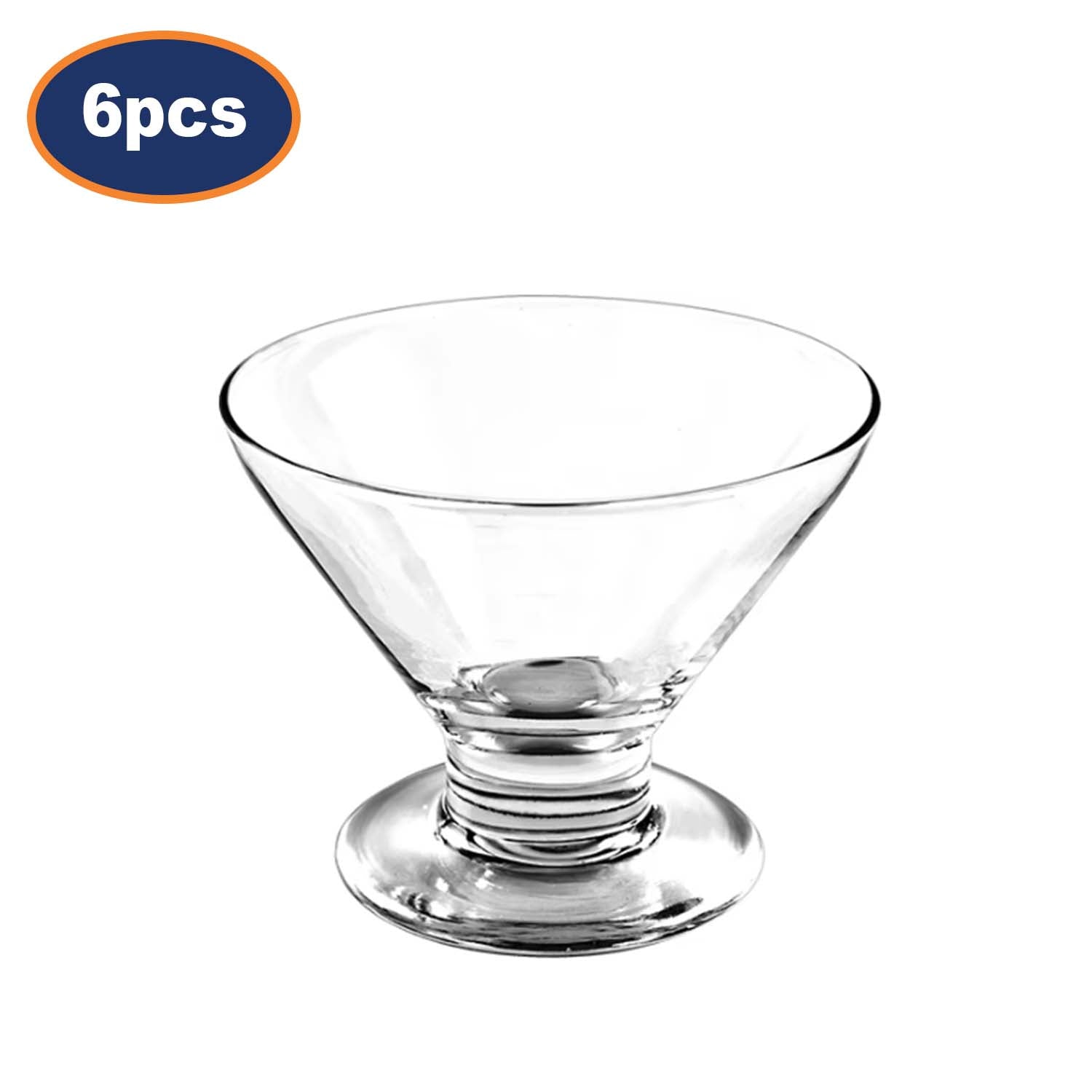6Pcs 170ml Clear Glass Ice Cream Cup