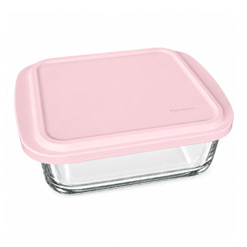 Glass Casserole Baking Dish 1.8L with Pink Lid Oven Safe