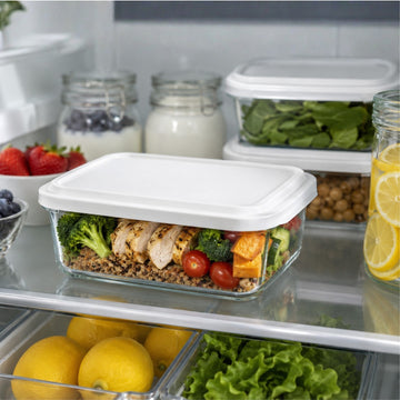 Glass Casserole Baking Dish 1.8L with White Lid Oven Safe