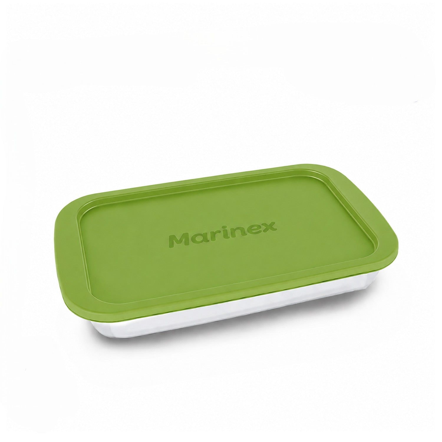 Glass Baking Dish with Green Lid 1.6L Rectangular Food Storage