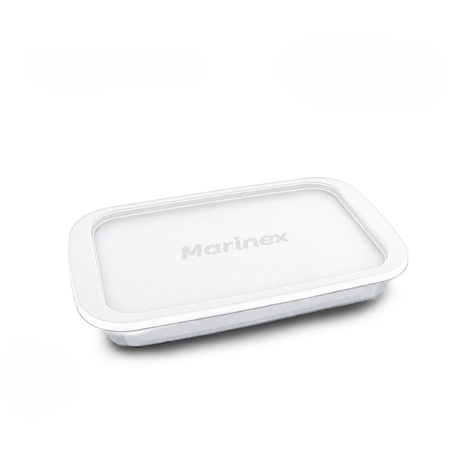 Glass Baking Dish with White Lid 1.6L Rectangular Food Storage