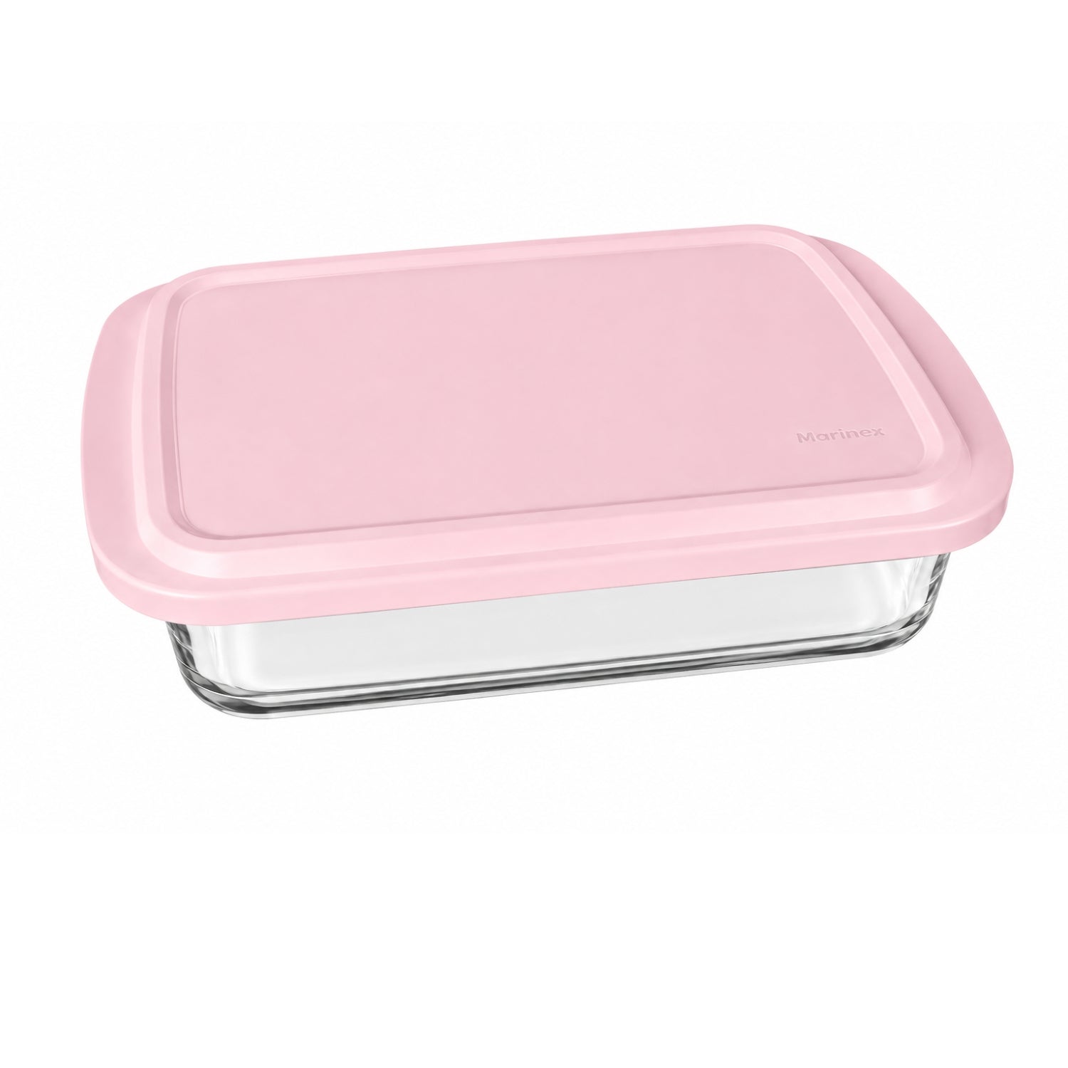 Glass Baking Dish with Pink Lid 2.2L Rectangular Food Storage