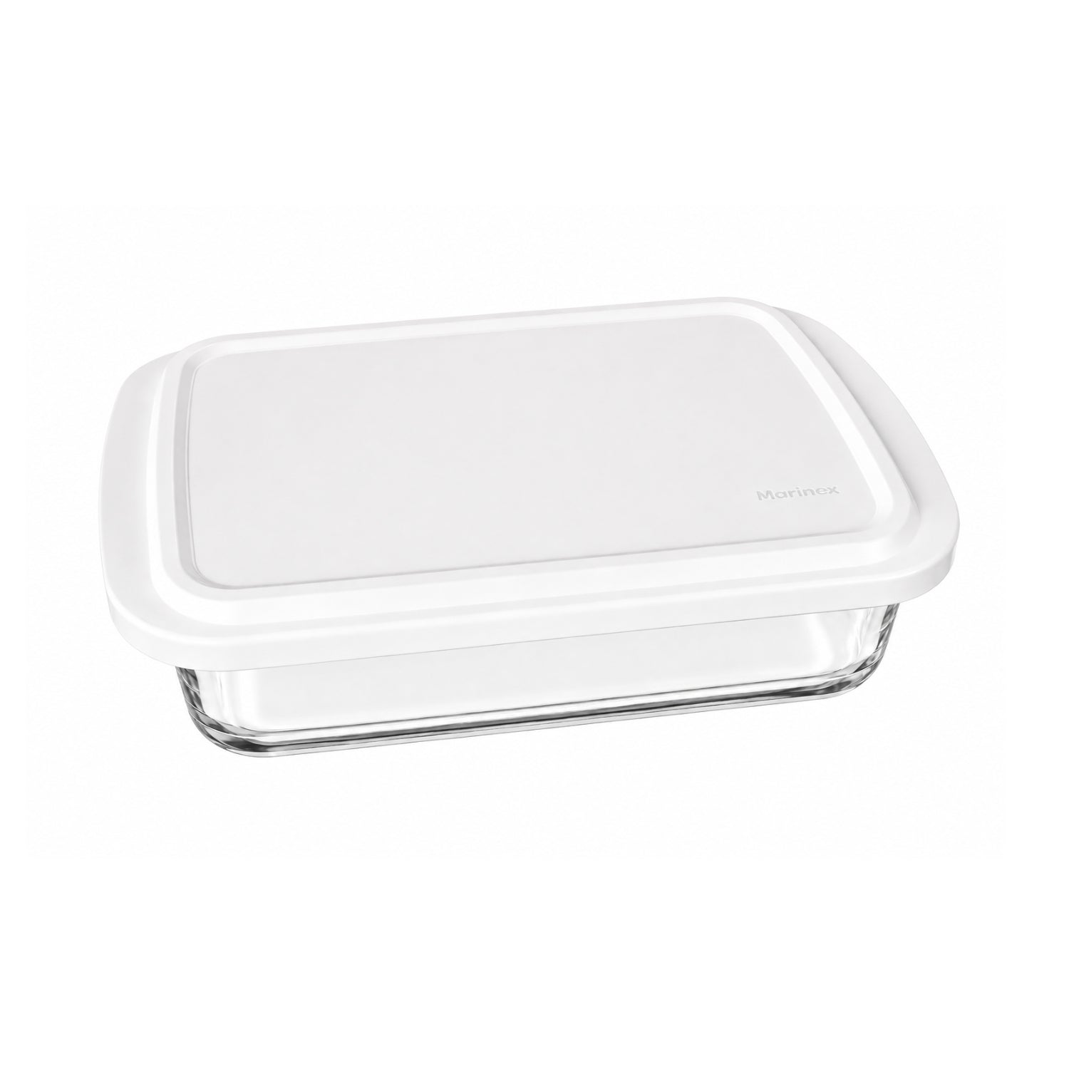 Glass Baking Dish with White Lid 2.2L Rectangular Food Storage