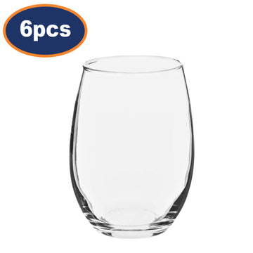6-Piece 450ml Clear Tulip Tumbler Drinking Glass