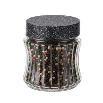 1L Glass Storage Jar with Grey Speckled Lid Dishwasher Safe