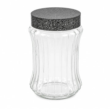 1.25L Glass Storage Jar with Grey Speckled Lid Dishwasher Safe