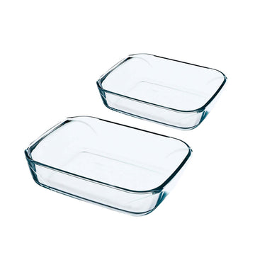 2Pcs Rectangular Glass Baking Dish Set