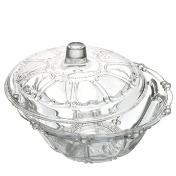 Maxim Glassware Pearl Crown Lidded Candy Jar