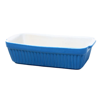 22.5cm Baking Dish Blue Ceramic Roaster with Handles