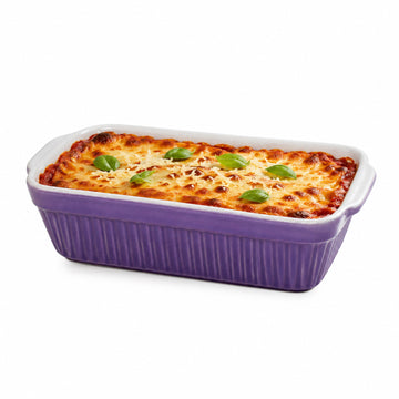 22.5cm Baking Dish Purple Ceramic Roaster with Handles