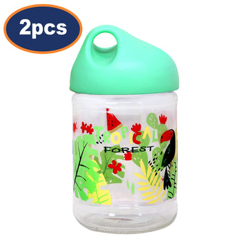 2Pcs Green Glass Jar Airtight Pastel Lid 500ml