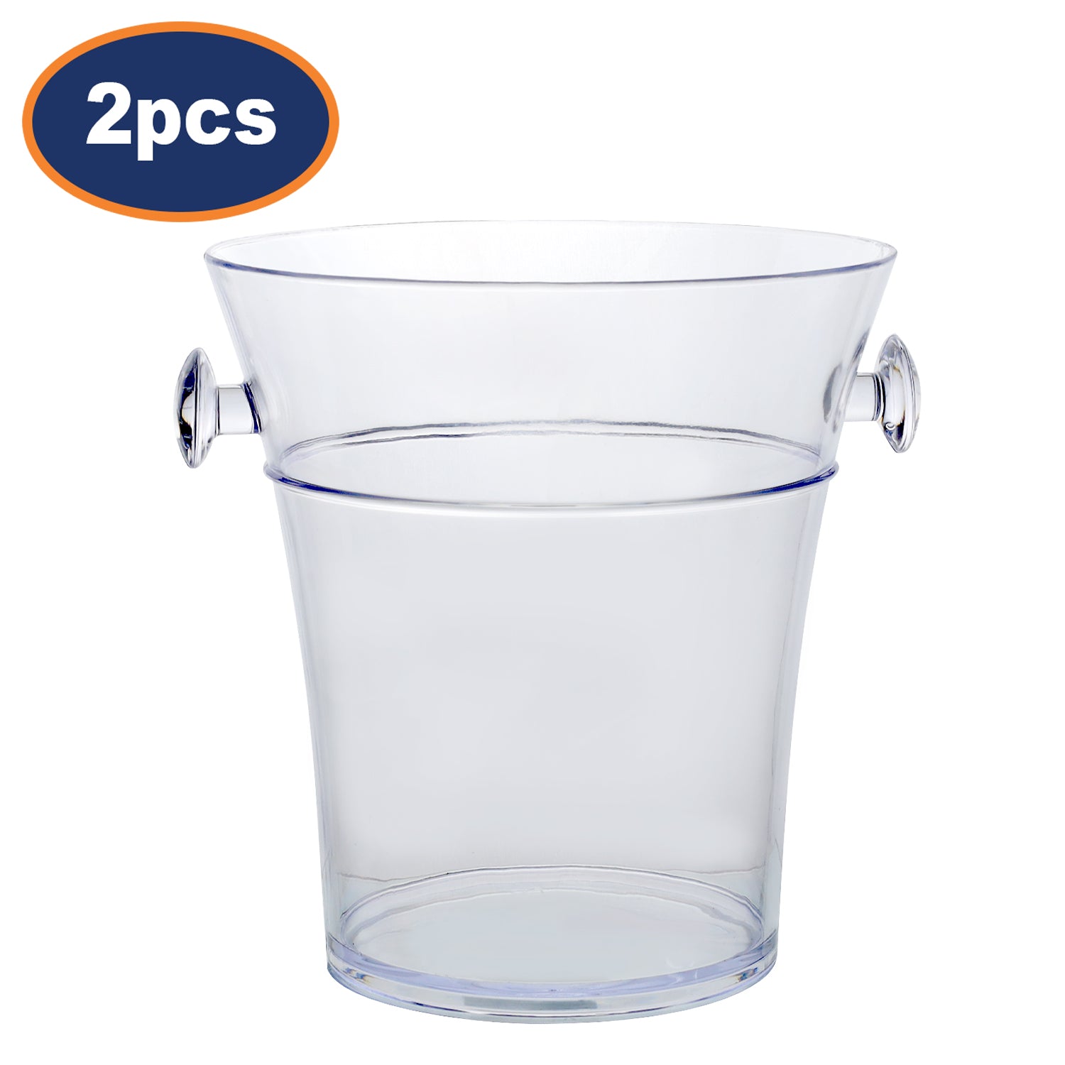2Pcs Durable Acrylic Ice Bucket