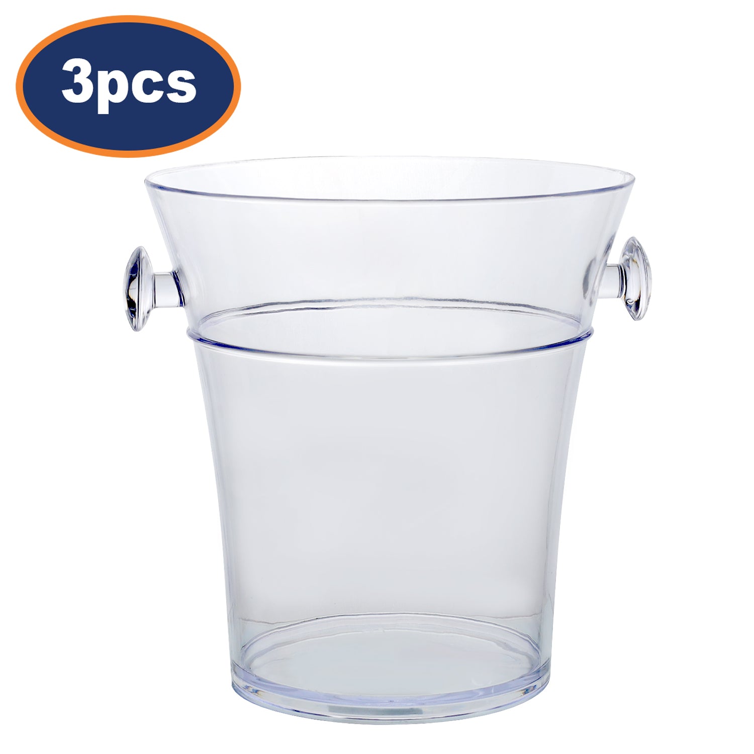 3Pcs Durable Acrylic Ice Bucket