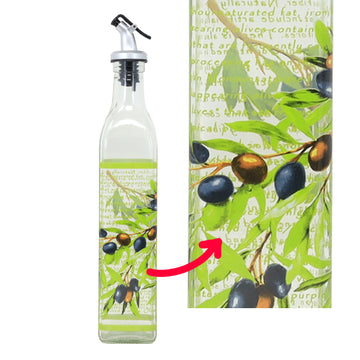 500ml Olives Design Oil/Vinegar Dispenser Glass Bottle