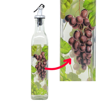500ml Grapes Design Oil/Vinegar Dispenser Glass Bottle