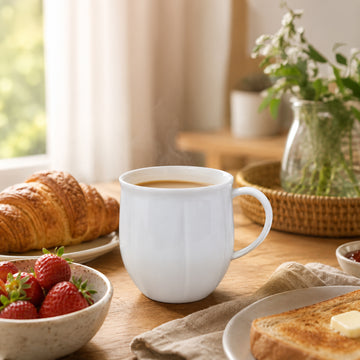 320ml Round White Porcelain Mug
