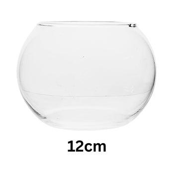 Clear Glass Bowl Vase 12cm Decorative