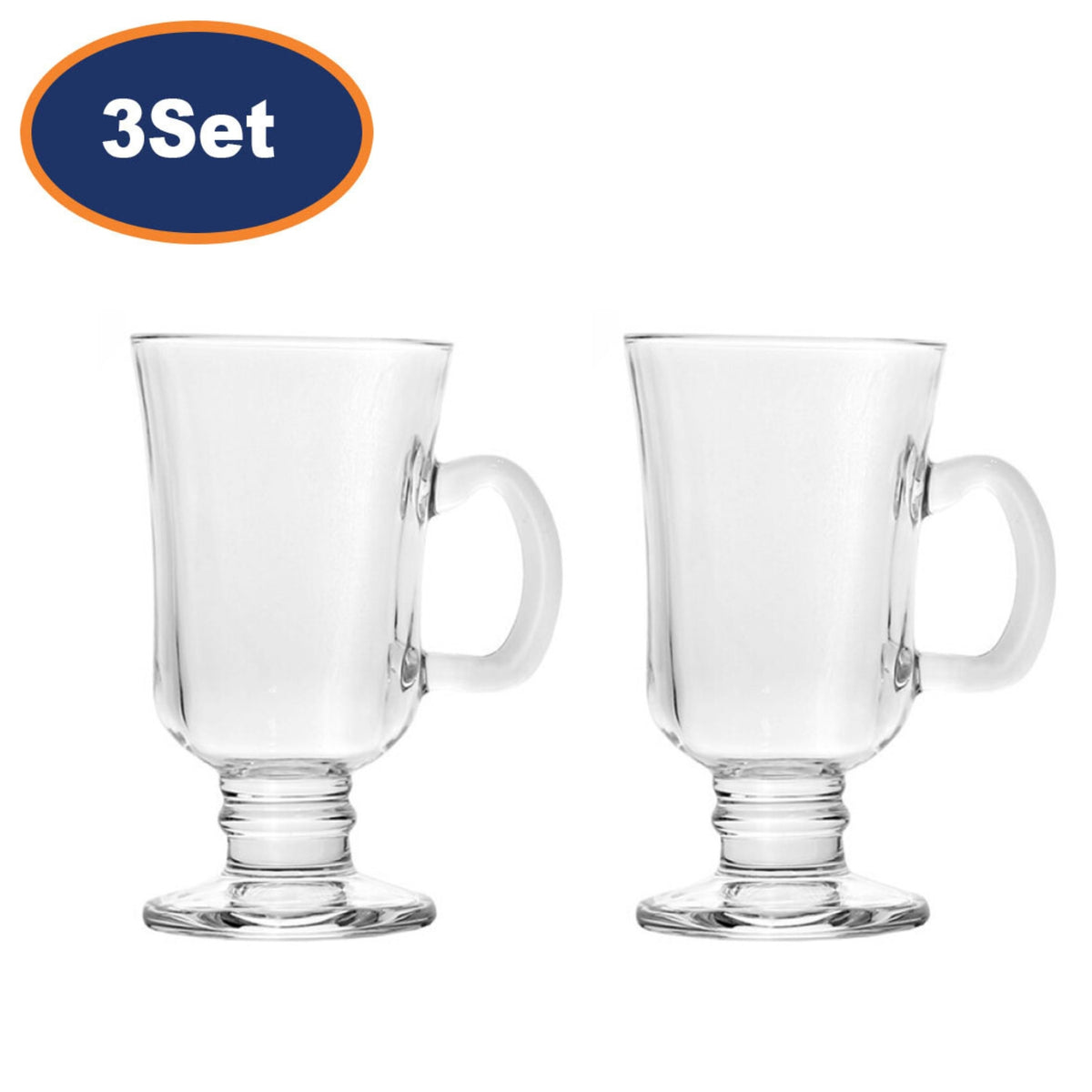 6Pcs 230ml Glass Irish Coffee Mugs