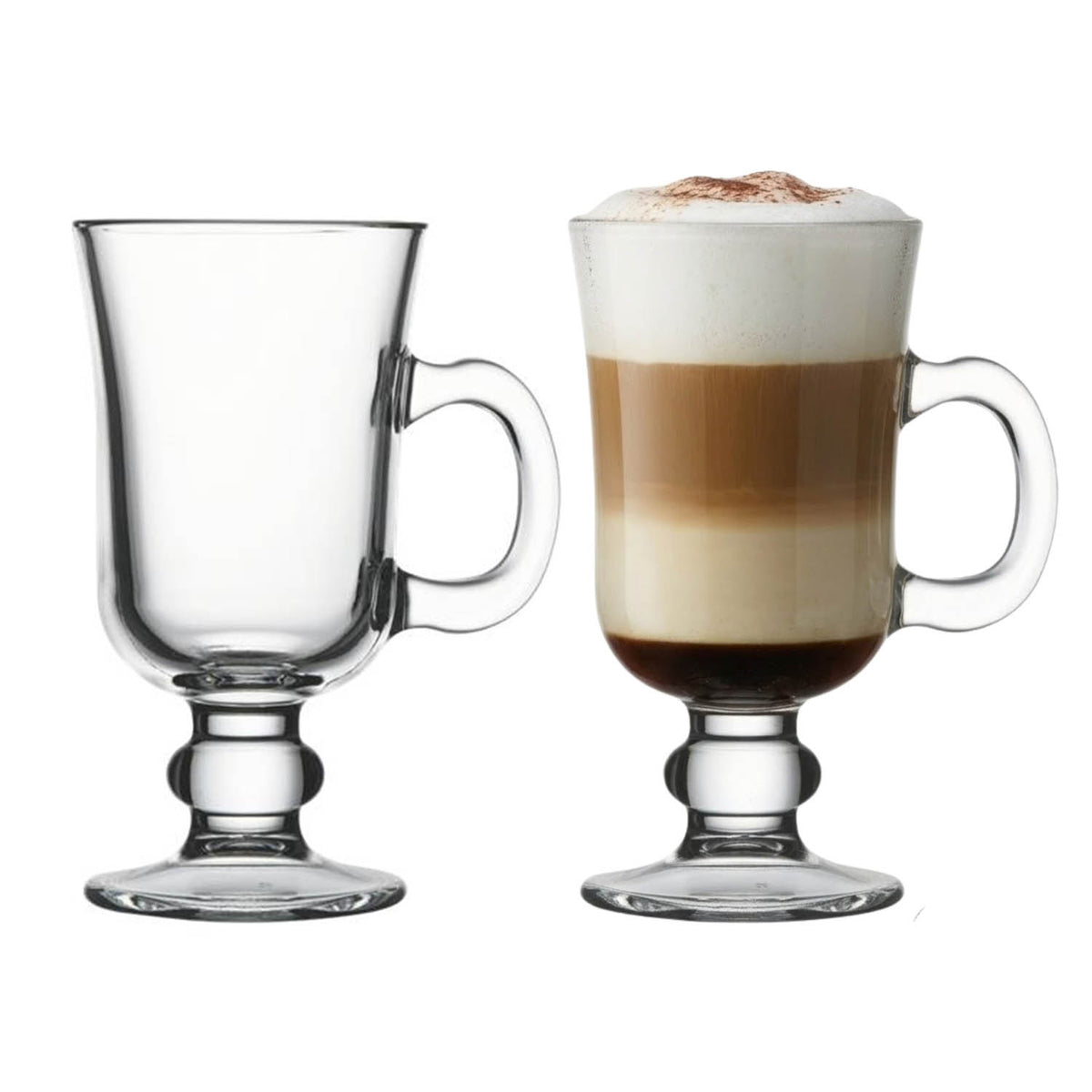 2Pcs 230ml Glass Irish Coffee Mugs
