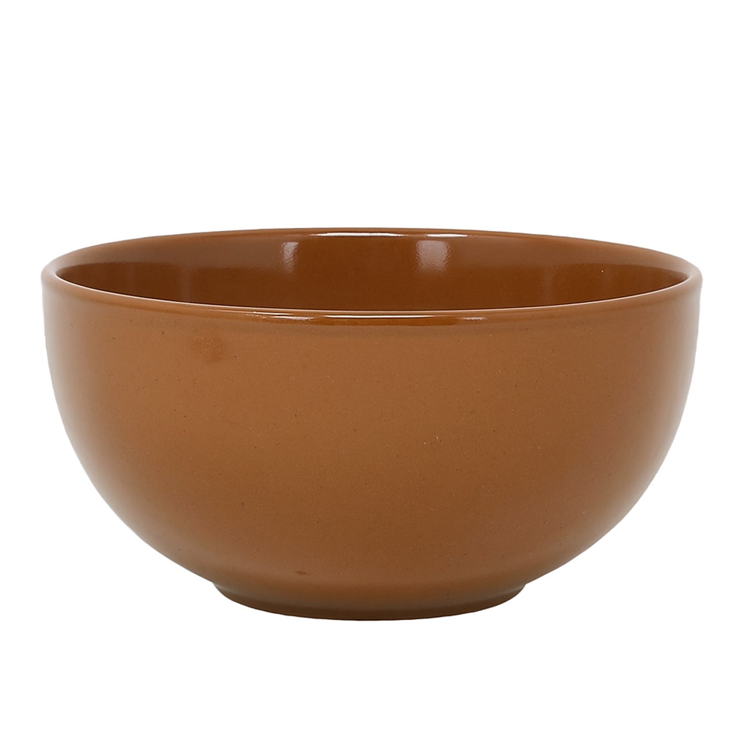 15.5cm Brown Ceramic Salad Bowl