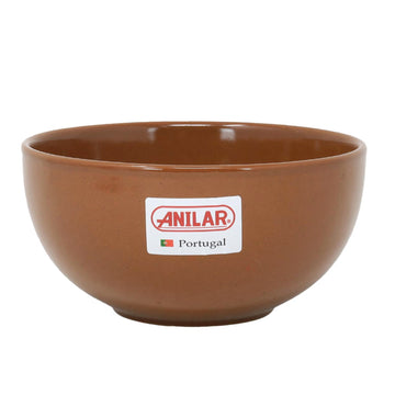 15.5cm Brown Ceramic Salad Bowl