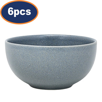6Pcs 15.5cm Blue Ceramic Salad Bowl