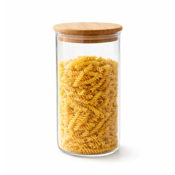 1.1L Wood Lid Airtight Glass Canister Jar