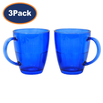6pcs Blue Cups Clear Drinking Glasses