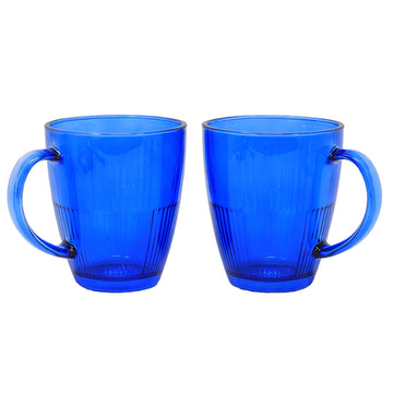 4pcs Blue Cups Clear Drinking Glasses