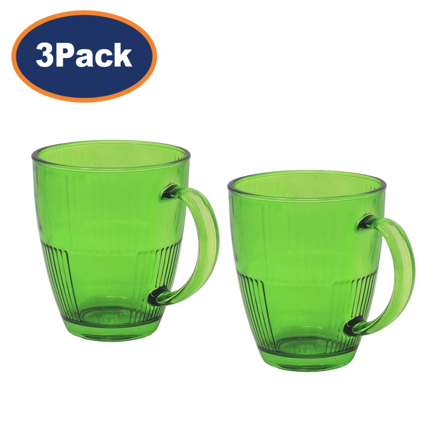 6pcs Green Cups Clear Drinking Glasses