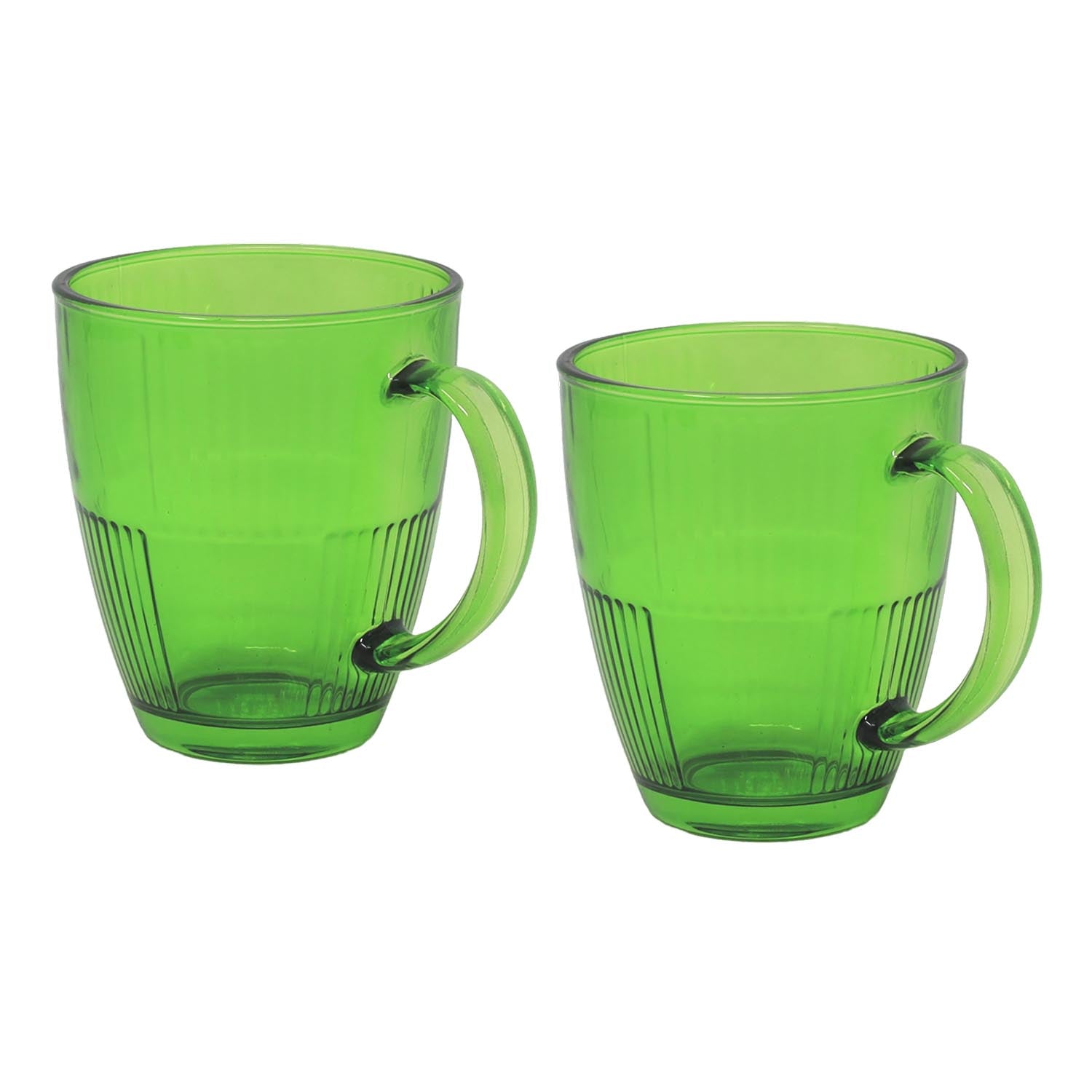 2pcs Green Cups Clear Drinking Glasses