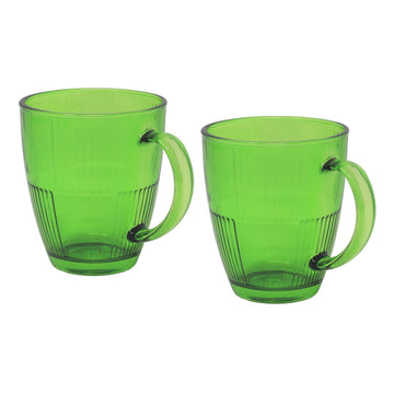 6pcs Green Cups Clear Drinking Glasses