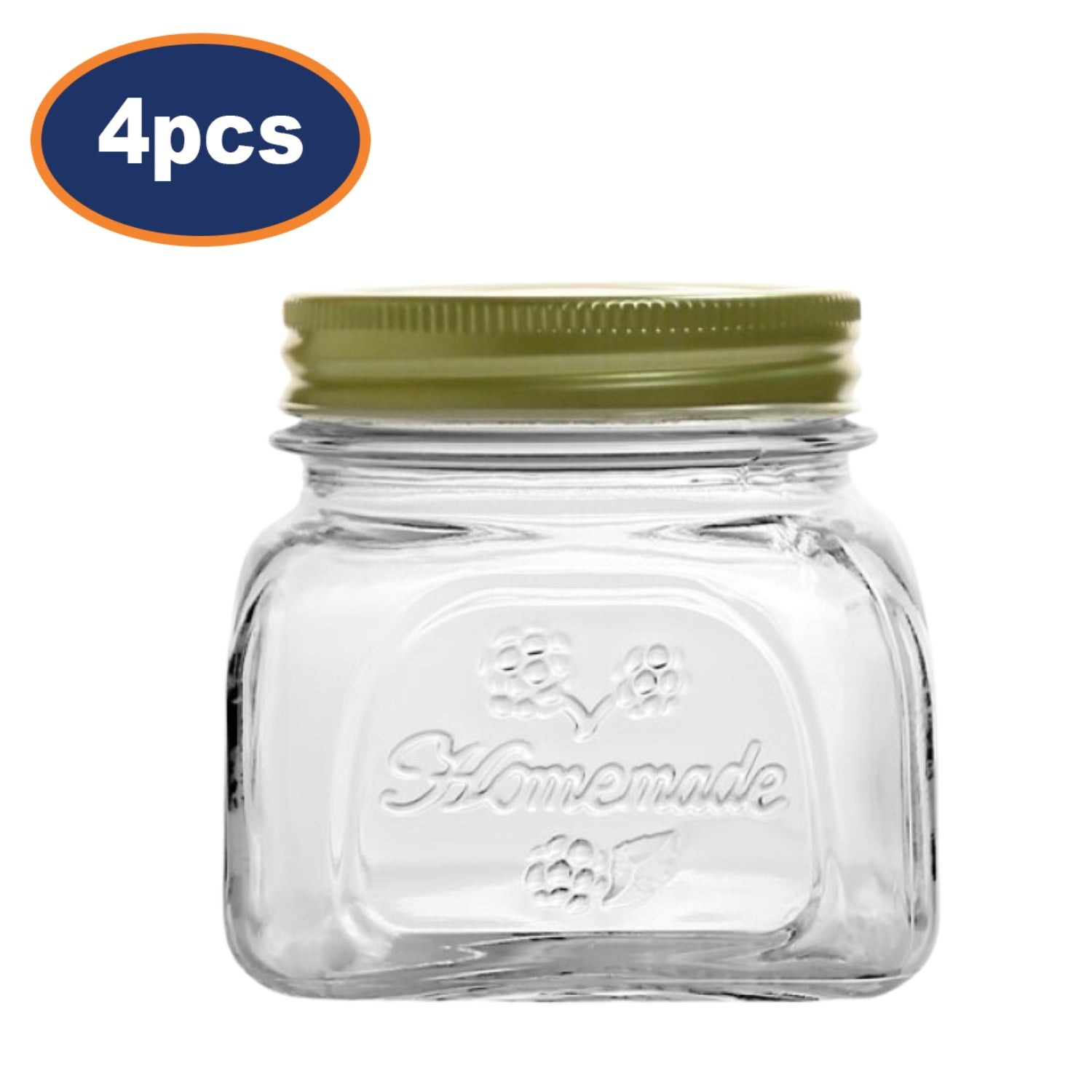 4Pcs 300ml with Screw Lid Glass Storage Jar