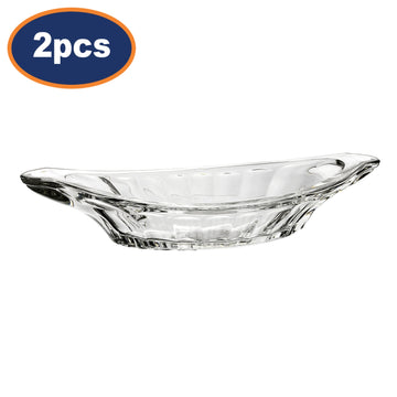 2Pcs Banana Split Glass Boat Dish