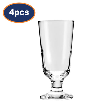 4Pcs 296ml Embassy Clear Footed Glass Tumblers Set