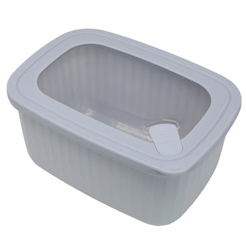 4 Piece Rectangle Food Storage Container Set Grey Stackable