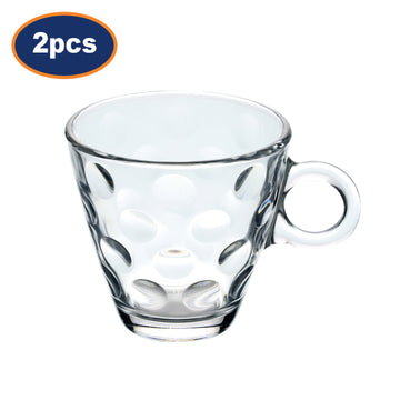 2Pcs 220ml Tempered Glass Cappuccino Cup