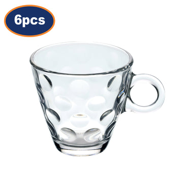 6Pcs 220ml Tempered Glass Cappuccino Cup