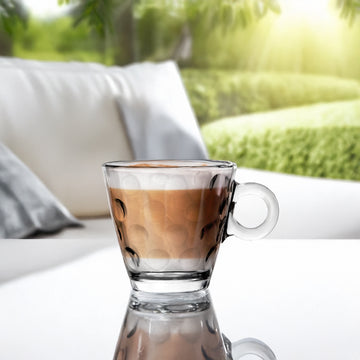 6Pcs 220ml Tempered Glass Cappuccino Cup
