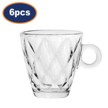 6Pcs  Clear 320ml Tempered Glass Tea Cup
