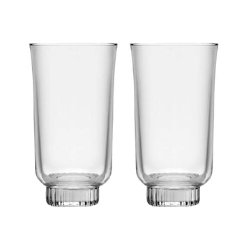 Set of 2 Clear Tumbler Glasses 260ml - Modern Drinking Glasses Dishwasher Safe