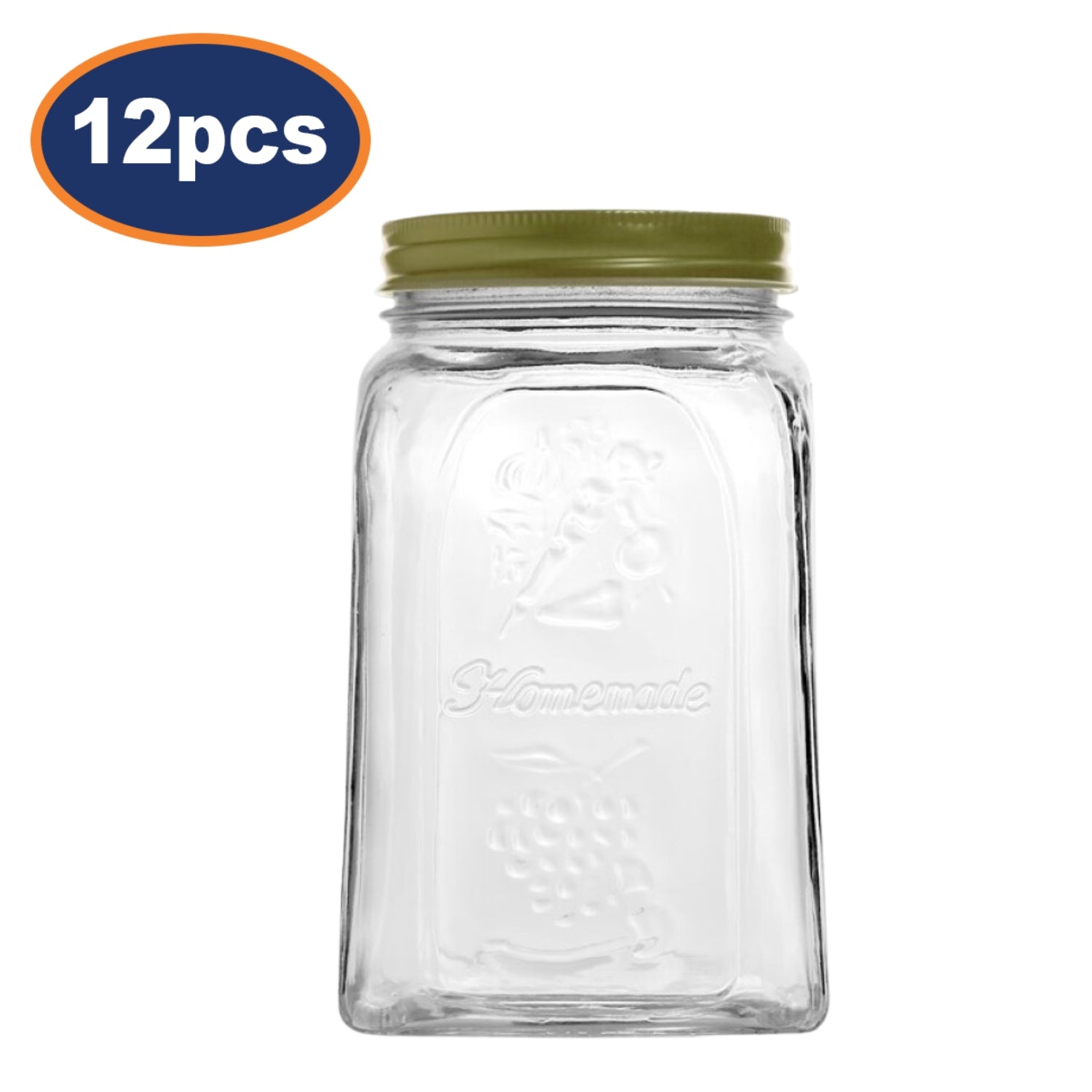 12Pcs 1000ml with Screw Glass Storage Jar