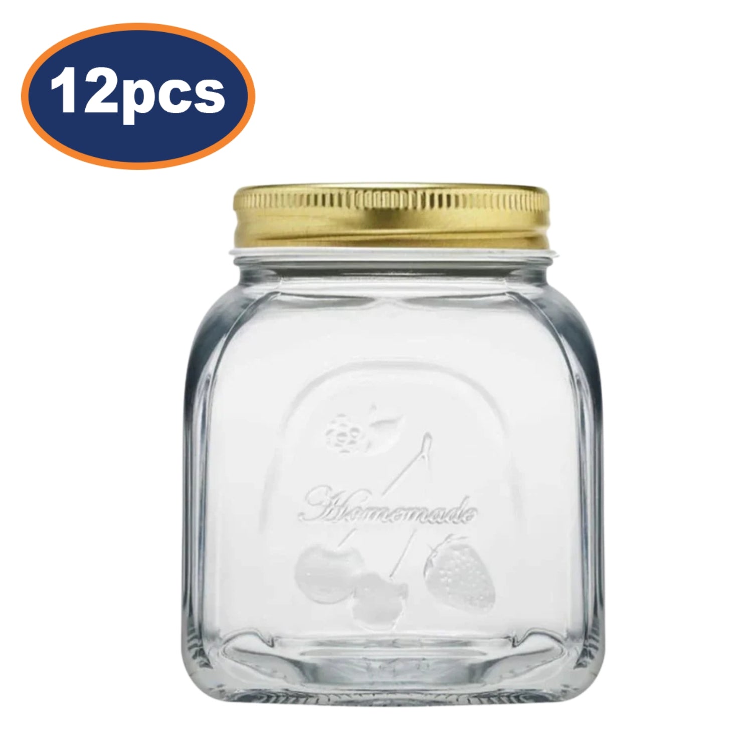 12Pcs 500ml with Screw Lid Glass Storage Jar