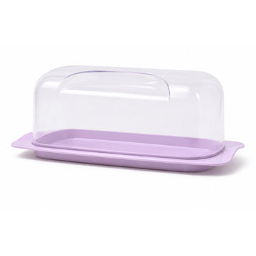 36cm Bread & Cake Storage Box with Clear Acrylic Lid - Purple Plastic Bread Bin